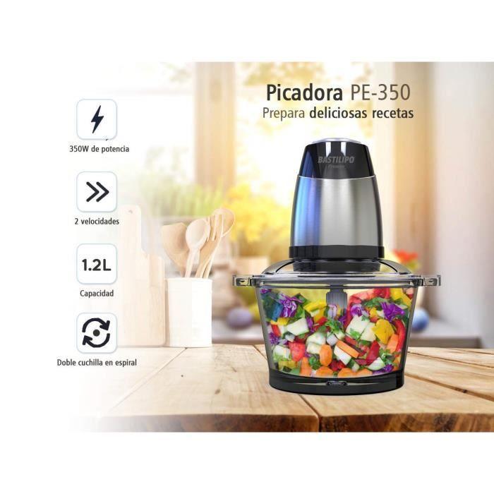 Hachoir électrique - bastilipo pe-350 - 350 w - 1,2 l - 2 réglages de vitesse