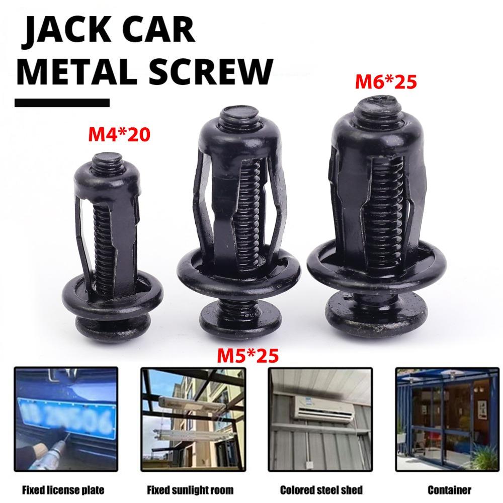 Auto License Plate Fastener Expansion Screw Nut Black Carbon Steel Frame Mounting Hardware Heavy Duty Anti Rattle Weatherproof