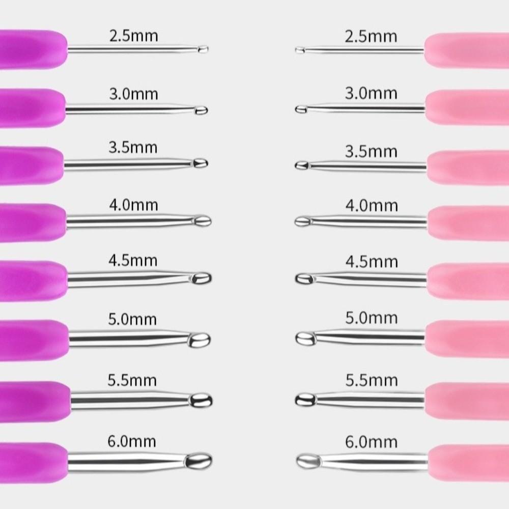Colorful Grip Crochet Hooks 2.5-6.0mm Sizes Yarn Needles Set Aluminium Crochet Hooks For Beginners