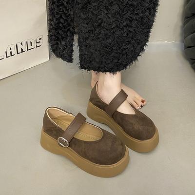 Retro-Stil Flachmund-Plateau-Einzelschuhe Damenschuhe Frühling und Herbst 2025 neu Französisch Abend Pendeln Mary Jane Einzelschuhe