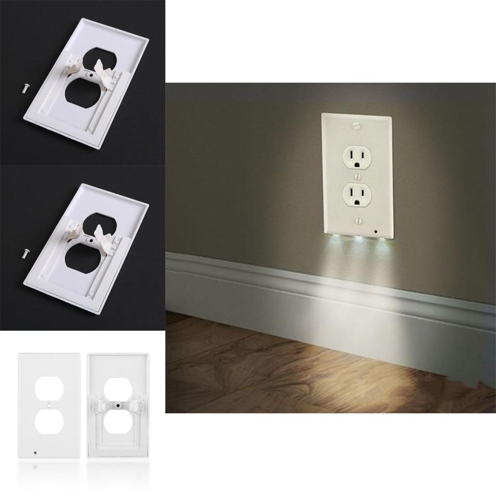 Smart Wall Outlet Cover Socket Plate With Automatic Led Night Light Sensor Function