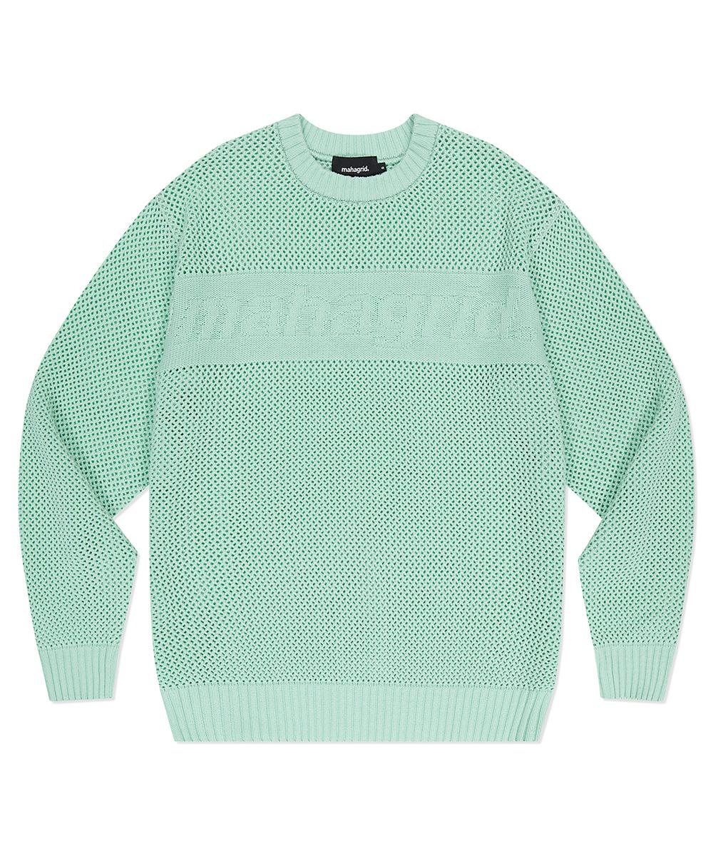 Maha Grid Basic Logo Mesh Knit Mint(Mg2Dsmk600A) Mint/S