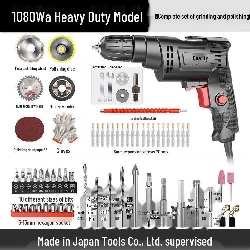 220V Multifunctional Electric Drill & Screwdriver for Home Use