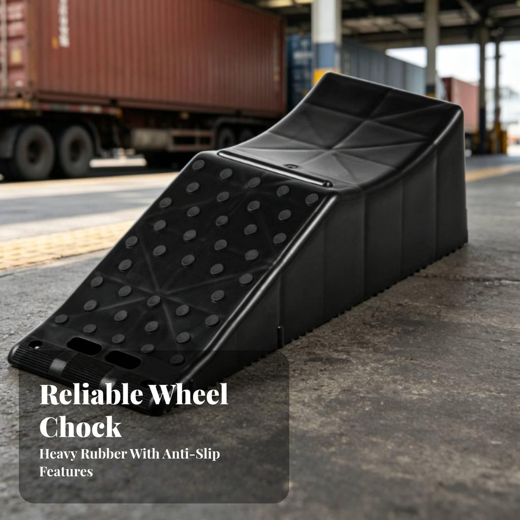 Automotive Wheel Chock Portable Triangular Wedge Impact-Resistant