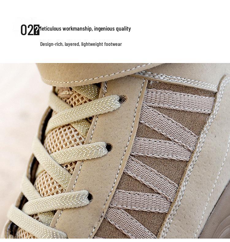 2025 Spring/Autumn Plus-Size High-Top Non-Slip Off-Road Desert Hiking Shoes
