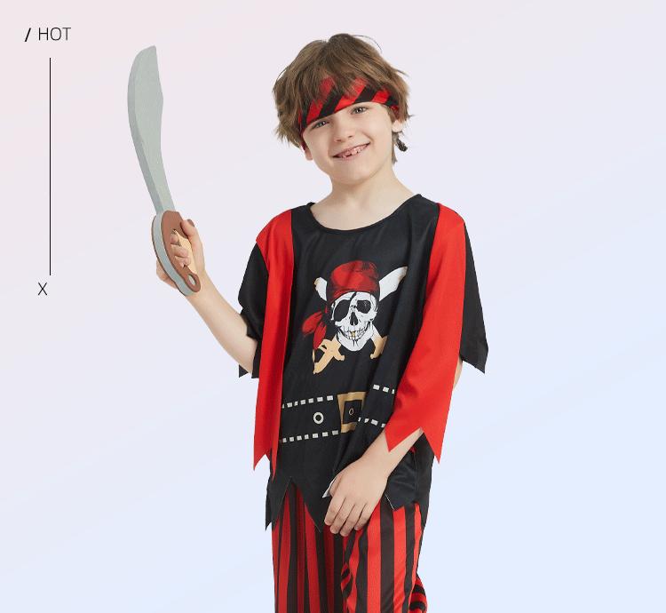 Children's Halloween Pirate Costume - Caribbean Captain Skeleton for Boys & Girls