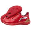 Li Ning Cloud Thunder Cushioning Slip Resistant Abrasion Resistant Low Top Badminton Shoes Unisex Red AYAS028-3
