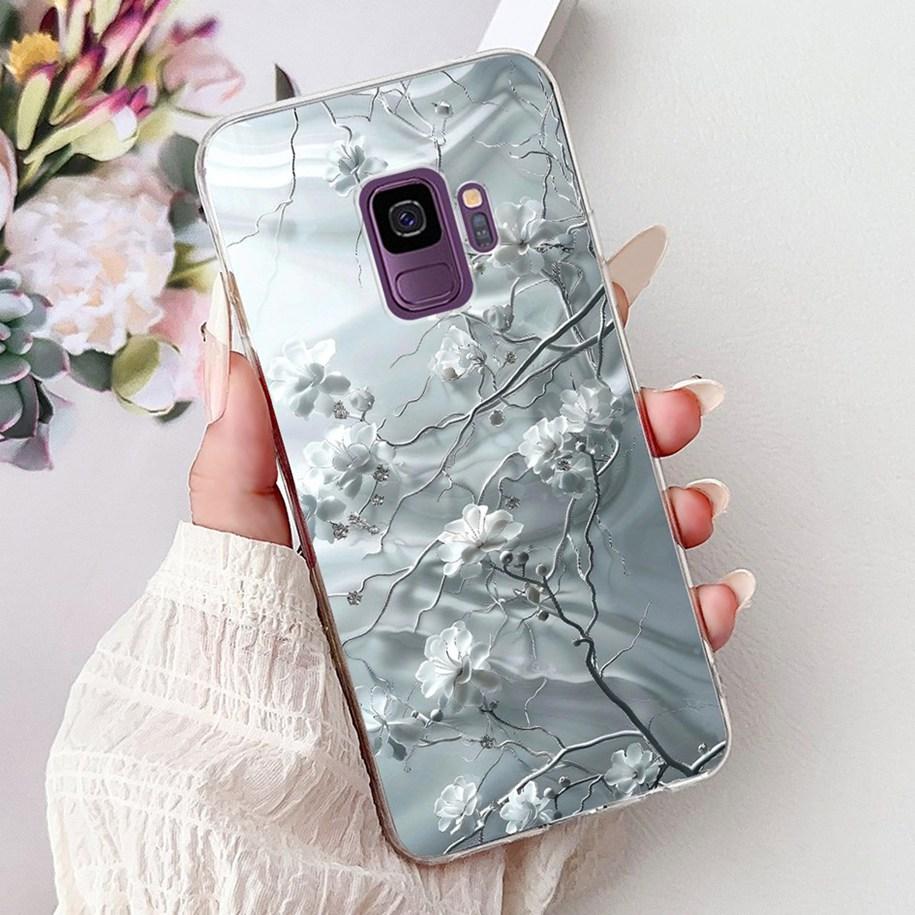 For Samsung Galaxy S9 Case SM-G960F Cover Fashion Flower Soft Slim Back Cover For Samsung S9 Plus S 9 GalaxyS9 S9+ SM-G965F Capa