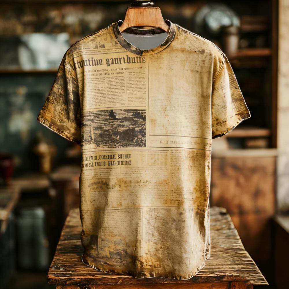 Vintage Print Men's T-Shirts Europe America Fashion Street Short Sleeve Tee Shirts Outdoor Casual Clothing T-shirt Women Tees Tops