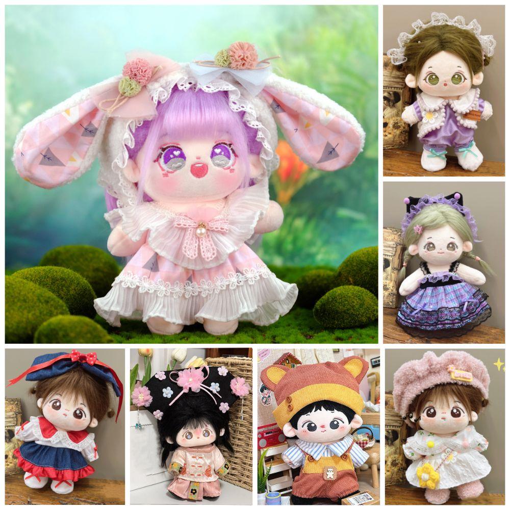 

20 СМ Кукольное Платье Костюм Аксессуары Для Кукол Платье Кепка Кукла Головной Убор Платье Комплект Хлопковая Фаршированная Кукла