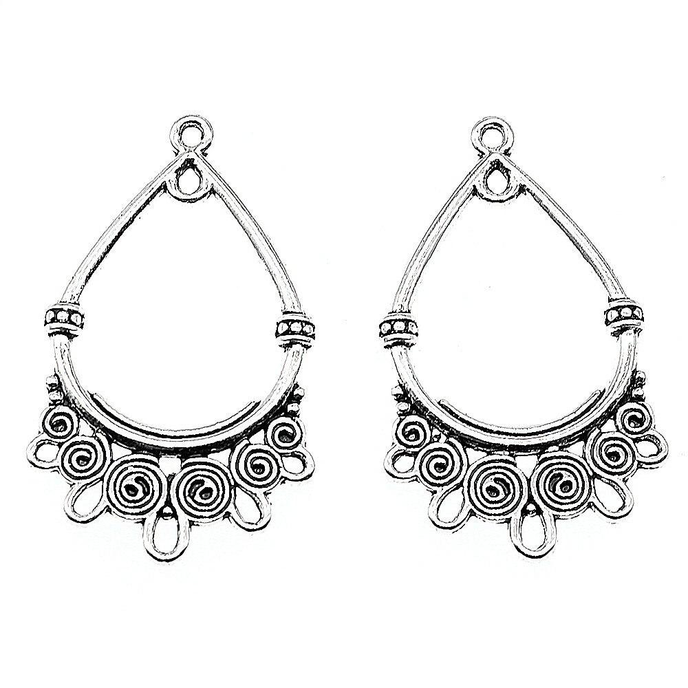 4pcs 37x23mm Drop Porous Earring Connector For Jewelry Making Drop Earring Connectors Charm