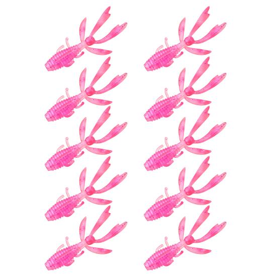 10Pcs Shrimp Soft Bait Fishing Lure Realistic Looking Vibrant Color Streamlined Shape Artificial Shrimp Lure Bait Fishing Gear10[cs