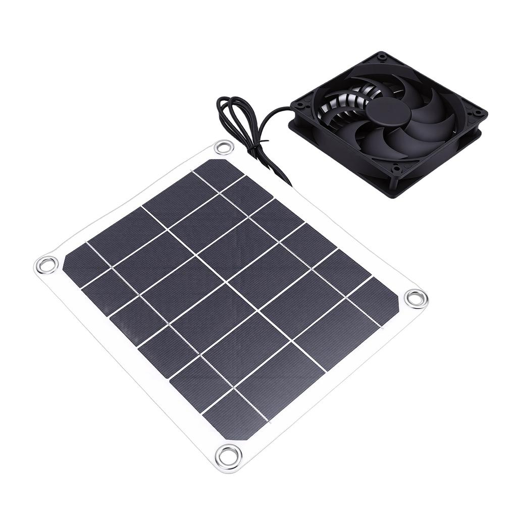 Solar Powered Exhaust Fan Kit 7W Solar Panel Fan Ventilator for Pet House Chicken Coop Greenhouse Shed