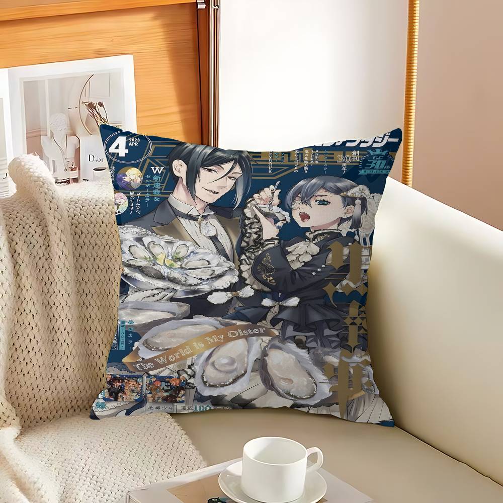 Japanese Anime Black Butler Office Cushion Pillowcase Car Cushion Cover45X45Cm Lumbar Pillowcase Sofa Pillowcover