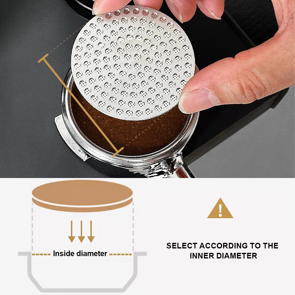51/53/58 mm wiederverwendbarer Kaffeepuck-Sieb Edelstahl Doppelschicht-Kaffeefilter Feinmaschiges professionelles Espresso-Zubehör