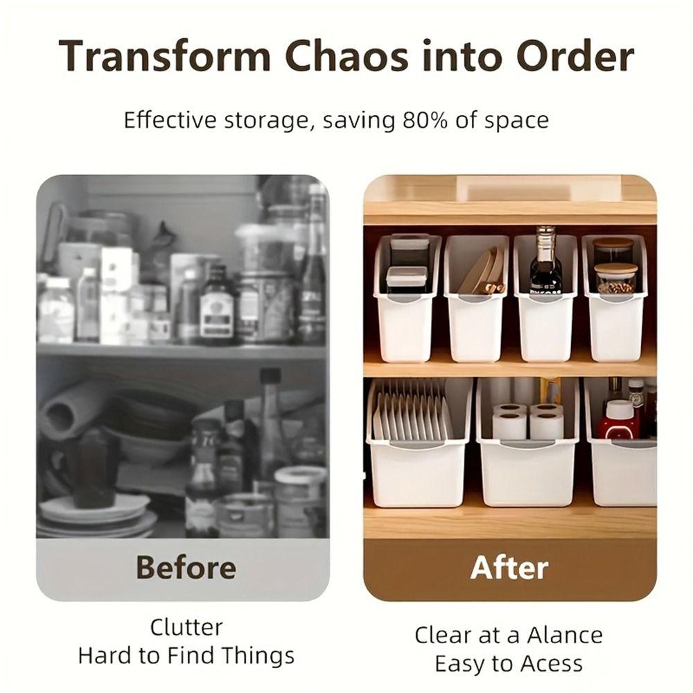 2pcs Anti-slip Under Sink Organizer Space Saving Snack Seasoning Basket Curved Storage Box Bathroom