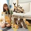 Yuzu Sweet Plush Cat Doll Realistic Grey And White Kitty Toy