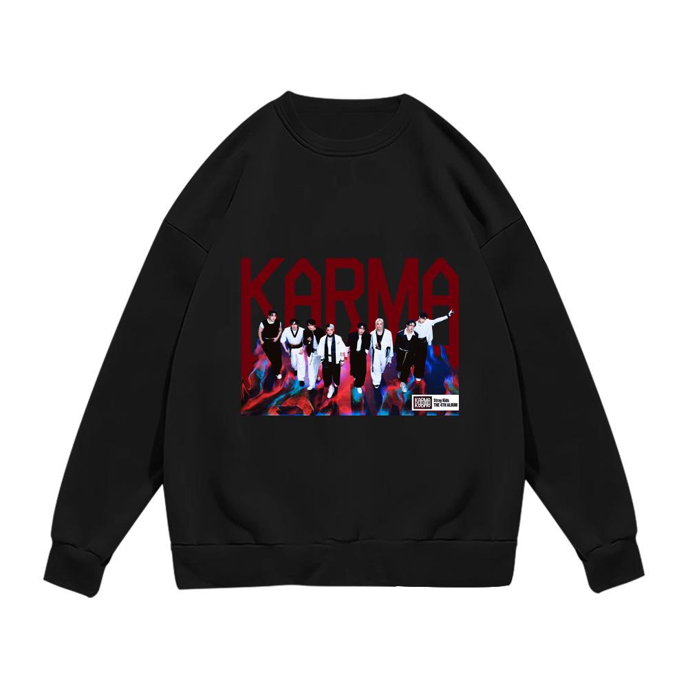 Stray Kids KARMA 4th Album Sweatshirt Kpop Merchandise Unisex Casual Long Sleeve Pullover Fan Apparel Fashion Oversized Crewneck Tops