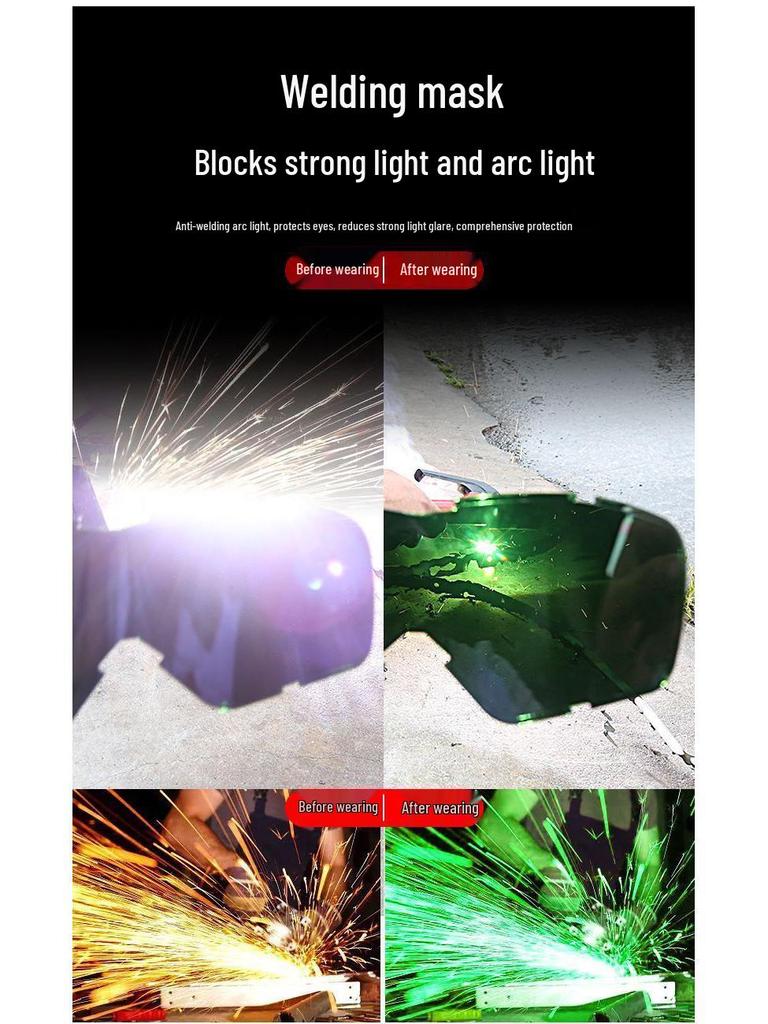 Electric Welding Protective Mask with Anti-Fog, Anti-Light, Anti-Arc, Eye Protection, Anti-Splash, Anti-UV Full Face and Goggles.