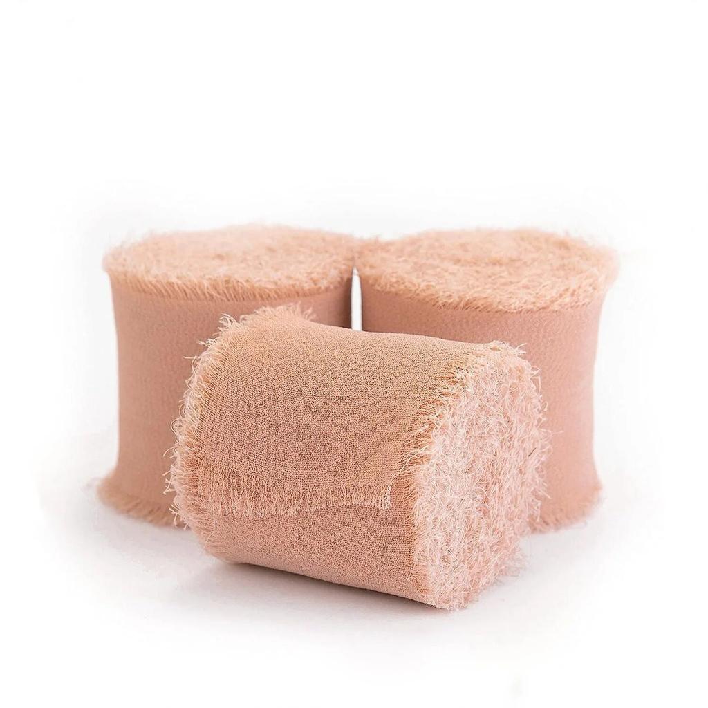 4CM * 5M Panglică de mătase din șifon de satin, tăiată manual, pentru invitații de nuntă, împachetat buchete, decorațiuni pentru petrecerea de aniversare, cadouri