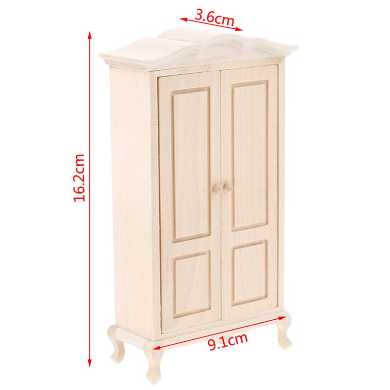Three-door Pink Modern Wardrobe for Dolls Furniture Clothes Accessories Toys for Girls Baby Toy