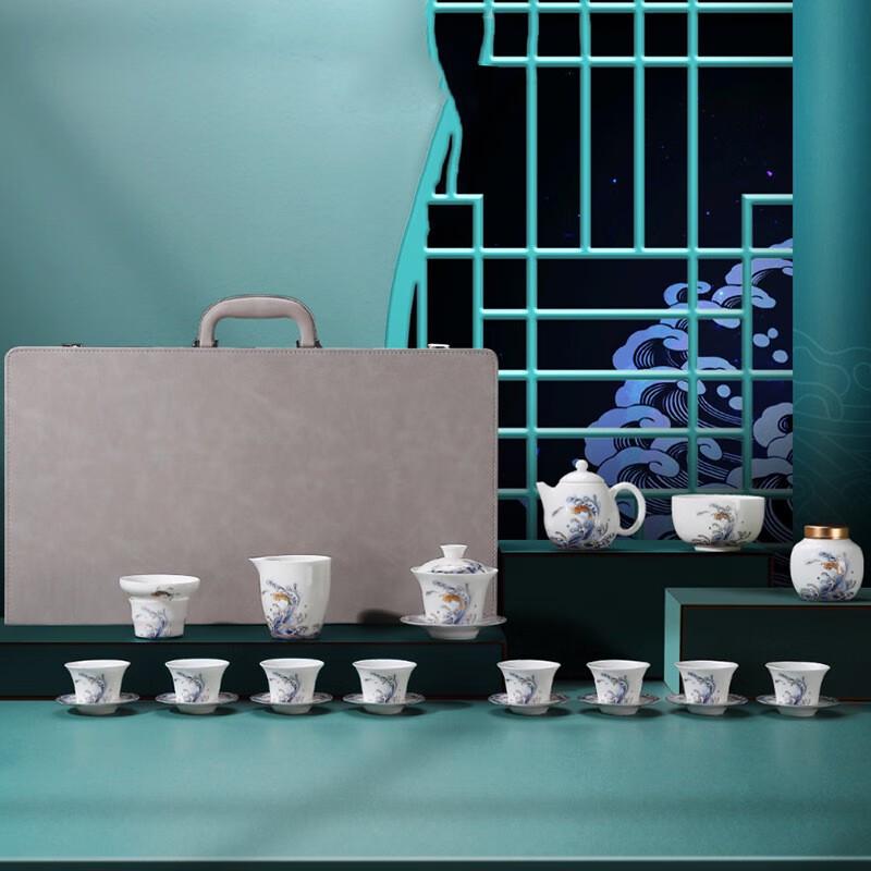 Dehua Mutton-Fat Jade Porcelain Tea Set