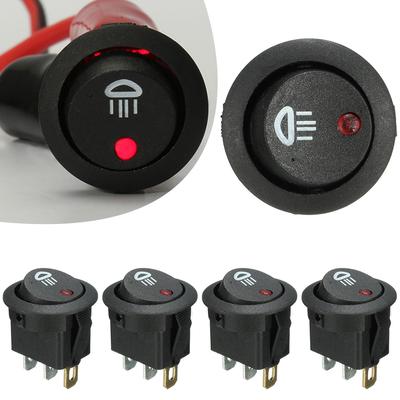 5x12V 20A Auto Boot Runde Dot Rote LED Nebel Licht Wippschalter An/Aus