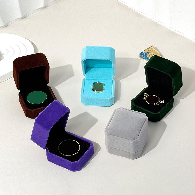 Jewelry Ring Display Case Earring Storage Organizer Portable Square Lid Open Jewelry Earrings Packaging Gift Box