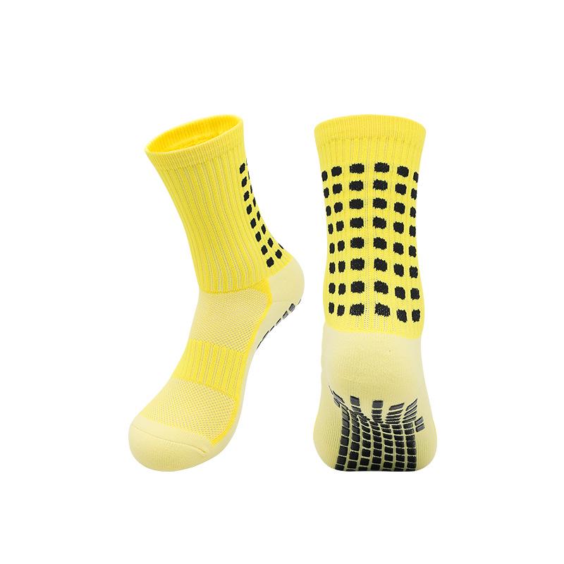 Men's Non-Slip Mid-Calf Football Socks with Thickened Towel Bottom and Silicone Grip