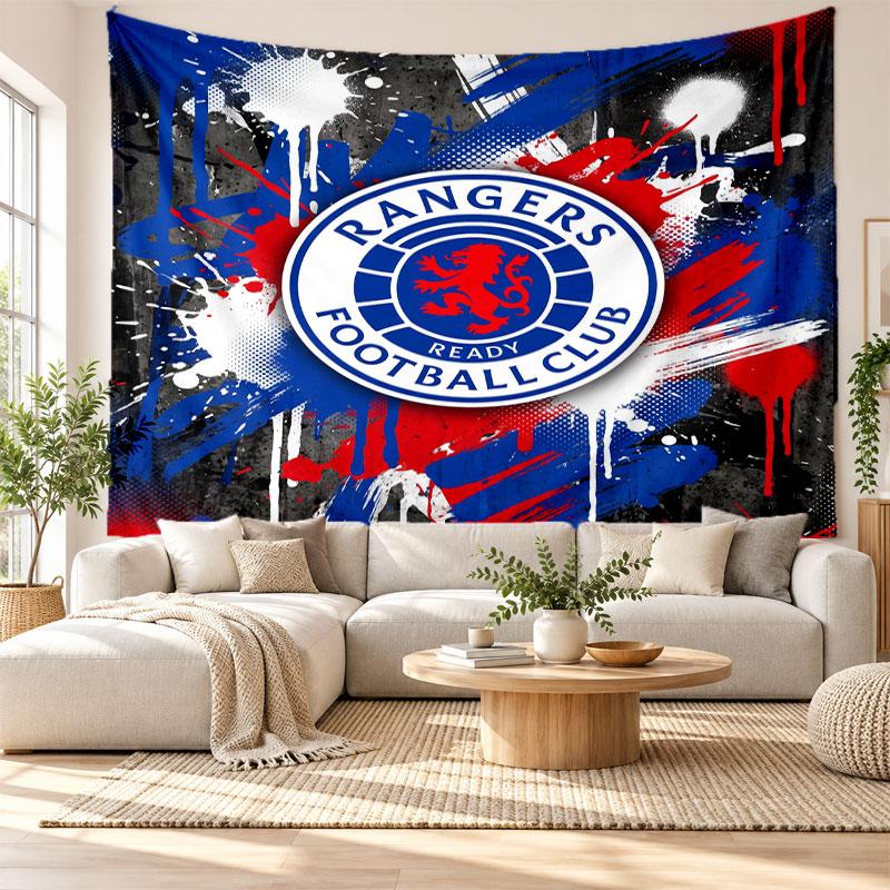 Rangers FC Wandteppich, Weiches Stoff Wandbehang, Dekorative Kulisse Für Schlafzimmer Heimwandkunst