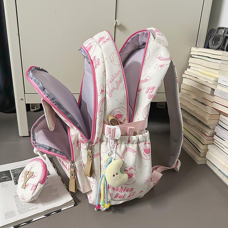 Printed Student Schoolbag Men's Large Capacity Travel Backpack Women's Campus Backpack with Coin Purse