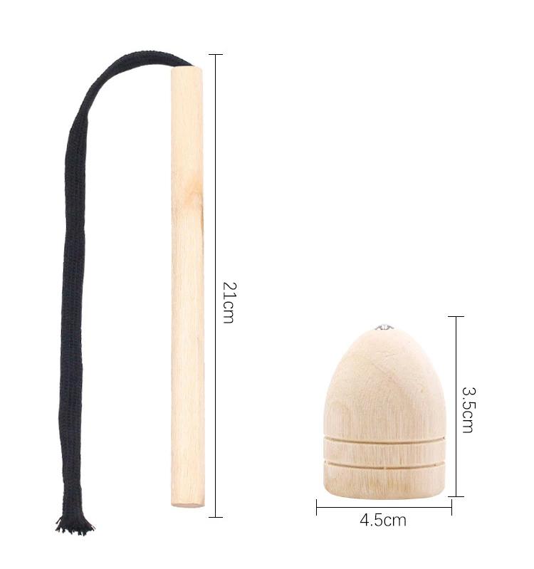 1 Набір Іграшка Гіроскоп на Палець Дзиґа Обертовий Конусоподібний Форма Батіг Дерев'яна Ностальгія Китайська Традиційна Іграшка Дитячі Іграшки