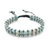 1Pcs Natural Tiger Eye Stone Hematite Adjustable Bracelet Double Hand-Woven Rows Of Beads Bracelet Men's Friendship Bracelet Jewelry