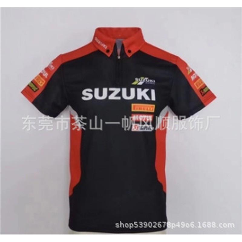 Unisex Off-Road Racing Polo Shirt Short Sleeve Collared T-Shirt Breathable Sporty Casual Fit