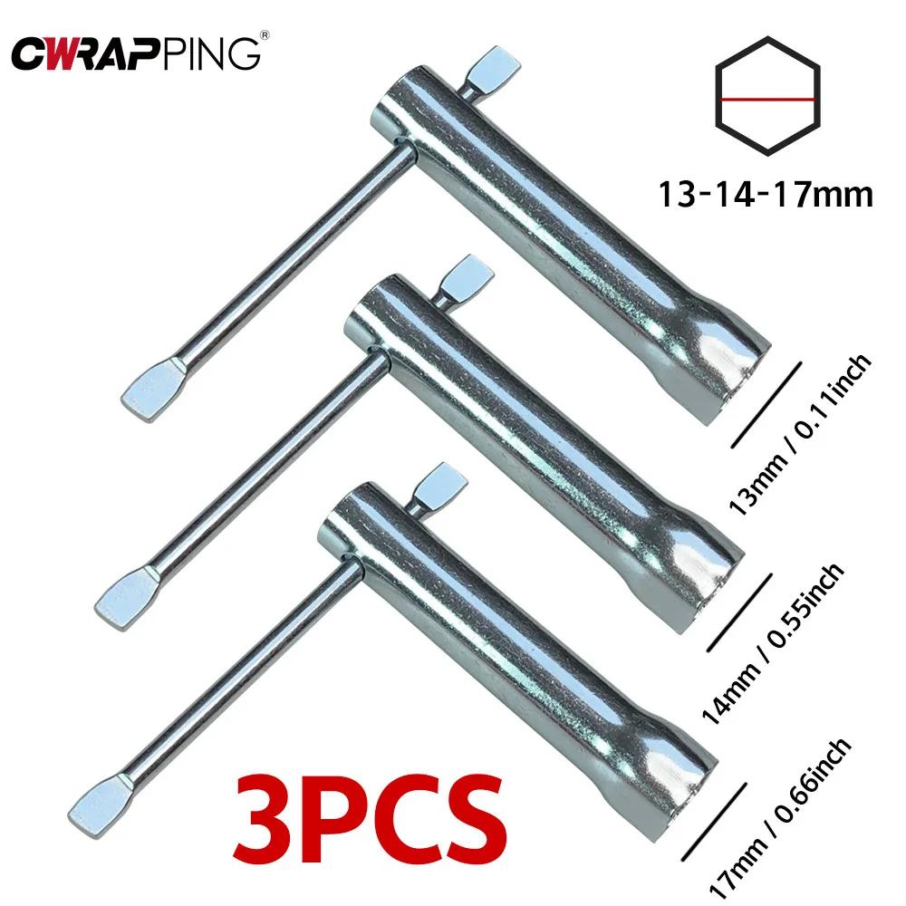 3Pcs Wrench Kit Hexagonal Sleeve Extension Rod T-type Labor-saving Wrench Car and Motorcycle Parts Auxiliary Disassembly Tool