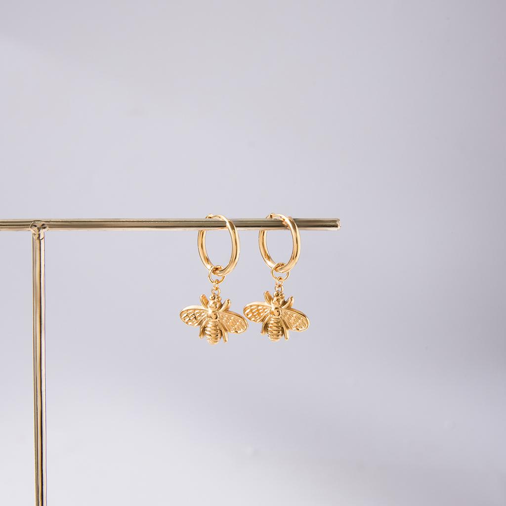 Yori Edelstahl Bienenanhänger Ohrstecker Hell Anti-Allergie Wasserdicht Charme Textur Hohe Qualität Schmuck