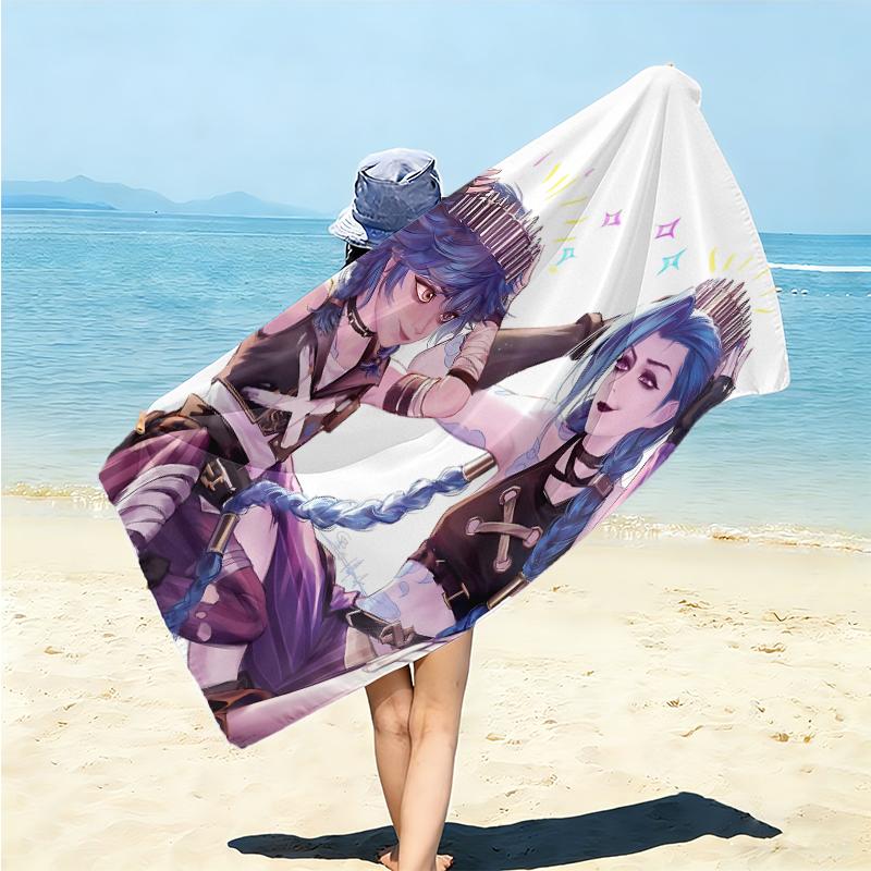 1Pc Jinx Fallen Star Beach Towel Microfiber Beach Towel Thin Absorbent For Beach Swimming Yoga Bath Sports 091719