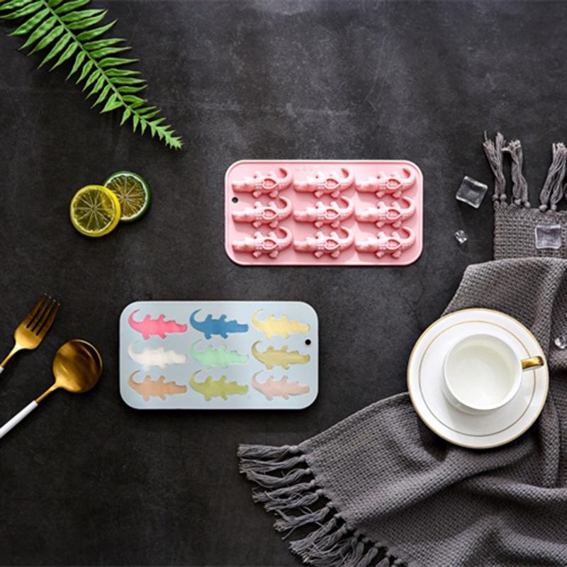 9 Cavity Crocodiles Silicone Mold For Baking Cake Chocolate Candy Making Food Safe Easy Releases Dessert Mould