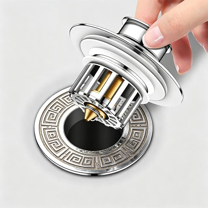 New Sinking Bathroom Kitchen Washbasin Sink Sewer Brass Basin Pop-up Sink Plug Drain Filter Drain Pipe