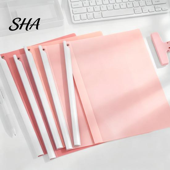 Rotating Clip File Folder 5PCS Side Opening Folder, with Sliding Bar, Lightweight Document Holder Durable PP Gradient Color Report for Office