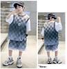 Boys' Basketball Suit Fake Two-piece Set, Summer Thin Ice Silk Quick Drying Sports Two-piece Set, Handsome