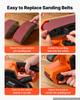 VEVOR 750W Belt Sander 7.6 x 53.3 cm Woodworking Belt Sander 6 Speeds 630-1200 FPM, 2-in-1 Handheld & Benchtop Sanding Machine with 2 Dust Bags