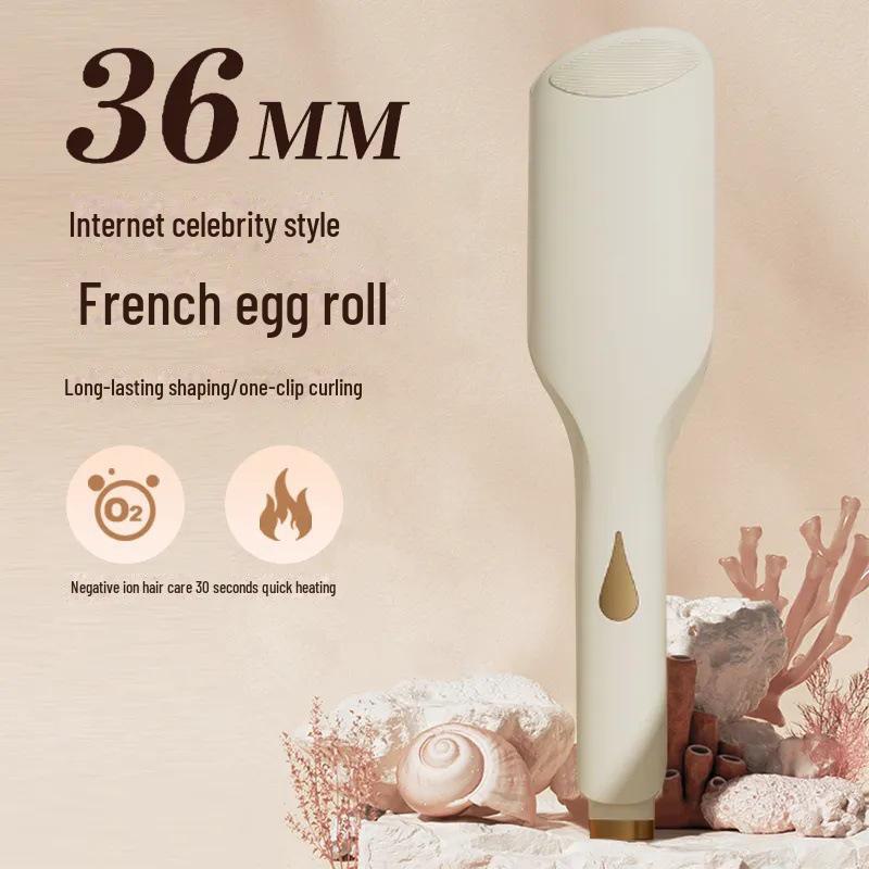 36MM French Curling Iron - Creates Egg Roll Waves & Water Ripples, Ideal for Home or Dorm Use