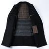 Double-sided cashmere coat men's mid-length winter British style suit collar thickened down lining wool woolen coat