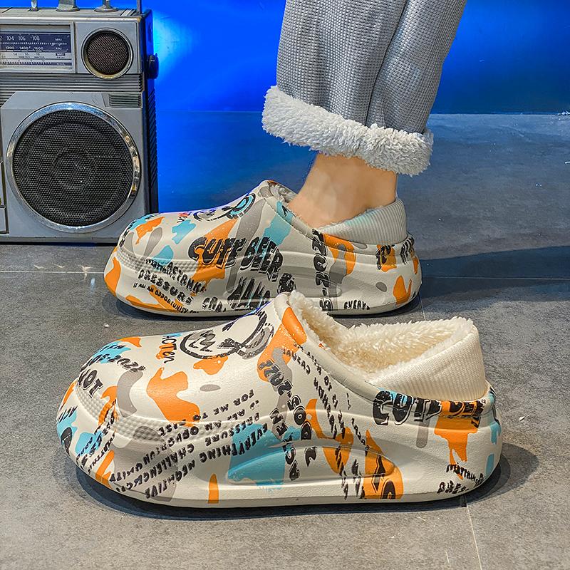 Cotton slippers winter velvet thickened warm cotton shoes home indoor slippers large size