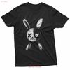 Grunge Gothic Creepy Cute Goth Bunny Distressed Horror T Shirt Vintage Washed Stretched Casual Soft Homme Graphic Versatile