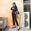 Work Shoes Women's Black Medium Heel Soft Sole Thick Heel Leather Shoes Career Job Interview Hotel Soft Leather Tooling Comfortable Single Shoes