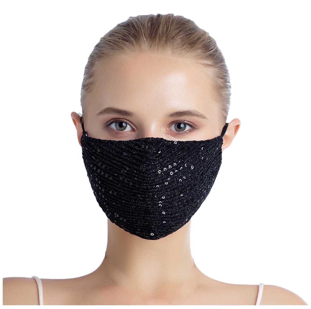 1 PC Washable Sequins Breathable Reusable Shiny With filter Pocket Face Mask