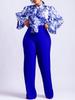 Women's Fashionable Autumn 2025 Two-Piece Set: Stylish Lapel Top & Straight Leg Pants