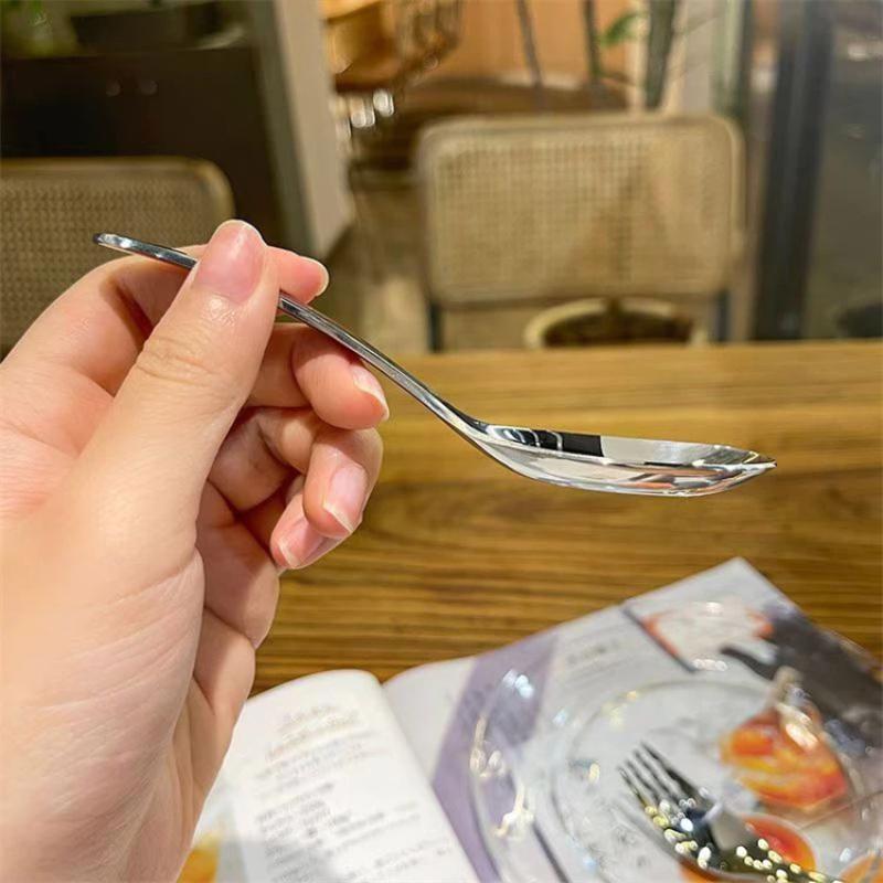 Compact Stainless Spoon And Fork Set For Kids Short Handles Ideas For Snacks Sweets Baby Supplementary Food Spoon